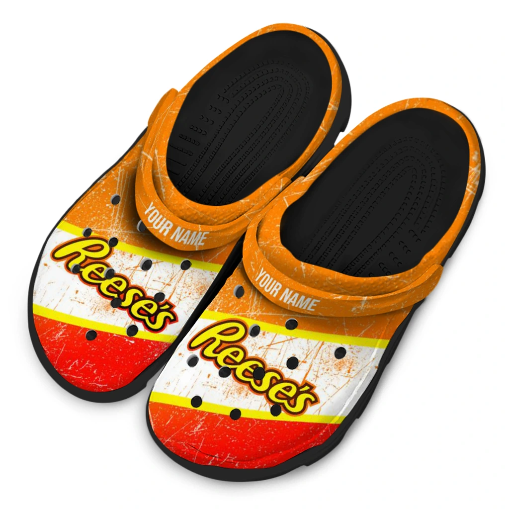 customized-reeses-wrapper-orange-red-clogs-latest-model-hey-clogs.webp