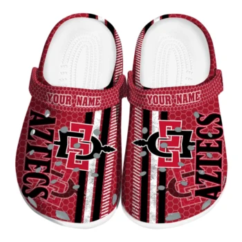 Customized San Diego State Aztecs Contrasting Stripes Clogs