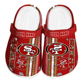 Customized San Francisco 49ers Contrasting Stripes Clogs