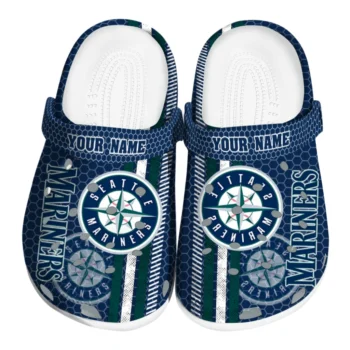 Customized Seattle Mariners Contrasting Stripes Clogs