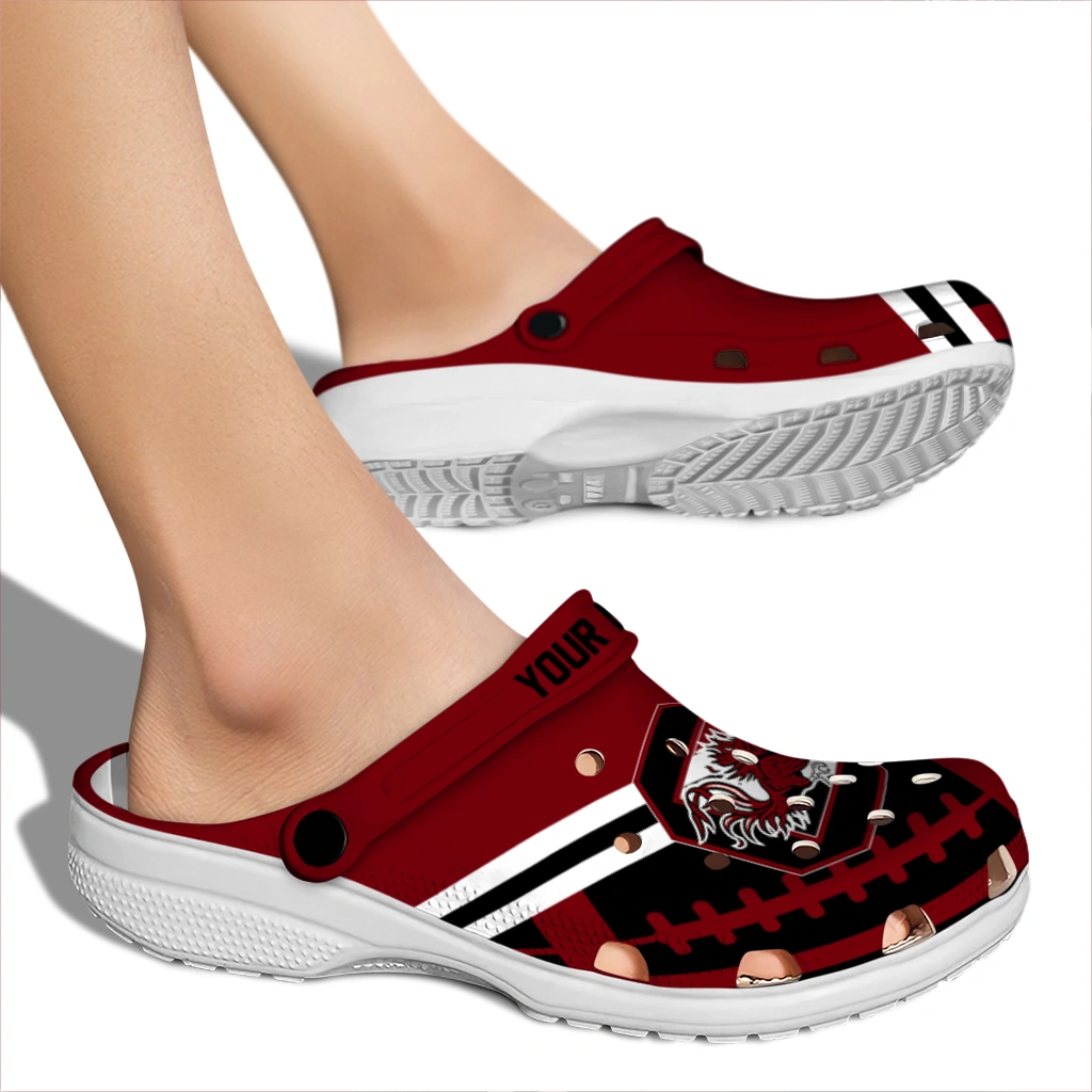 customized-south-carolina-gamecocks-football-motif-clogs-fashion-forward