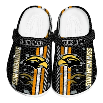 Customized Southern Miss Golden Eagles Contrasting Stripes Clogs