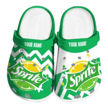 Customized Sprite Graphic Green White Clogs