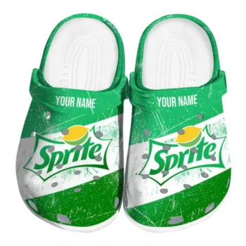 Customized Sprite Label Green White Clogs