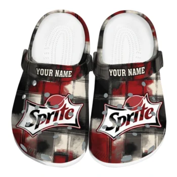 Customized Sprite Plaid Red Black Clogs