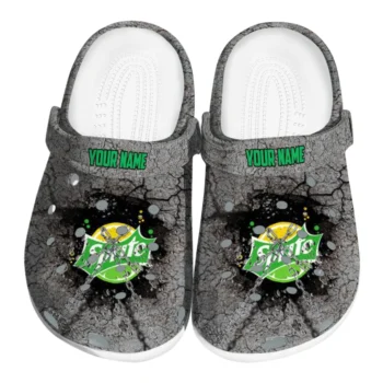 Customized Sprite Shattered Pattern Gray Green Clogs