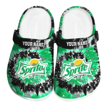 Customized Sprite Spiral Green Black Clogs