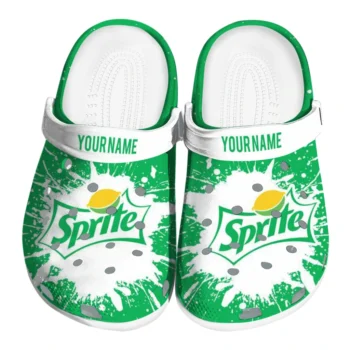 Customized Sprite Splash Sprite Green White Clogs