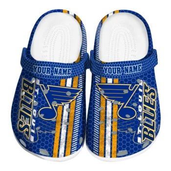 Customized St. Louis Blues Contrasting Stripes Clogs