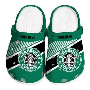 Customized Starbucks Emblem Green Black Clogs