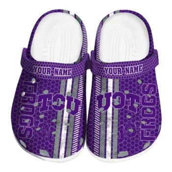 Customized TCU Horned Frogs Contrasting Stripes Clogs