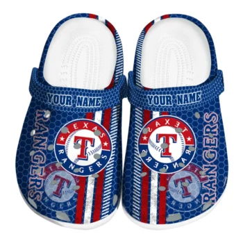 Customized Texas Rangers Contrasting Stripes Clogs