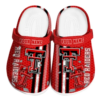 Customized Texas Tech Red Raiders Contrasting Stripes Clogs