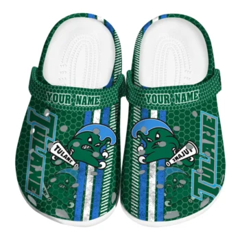 Customized Tulane Green Wave Contrasting Stripes Clogs