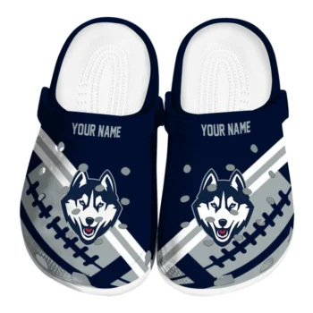 Customized UConn Huskies Football Motif Clogs