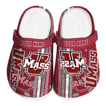 Customized UMass Minutemen Contrasting Stripes Clogs