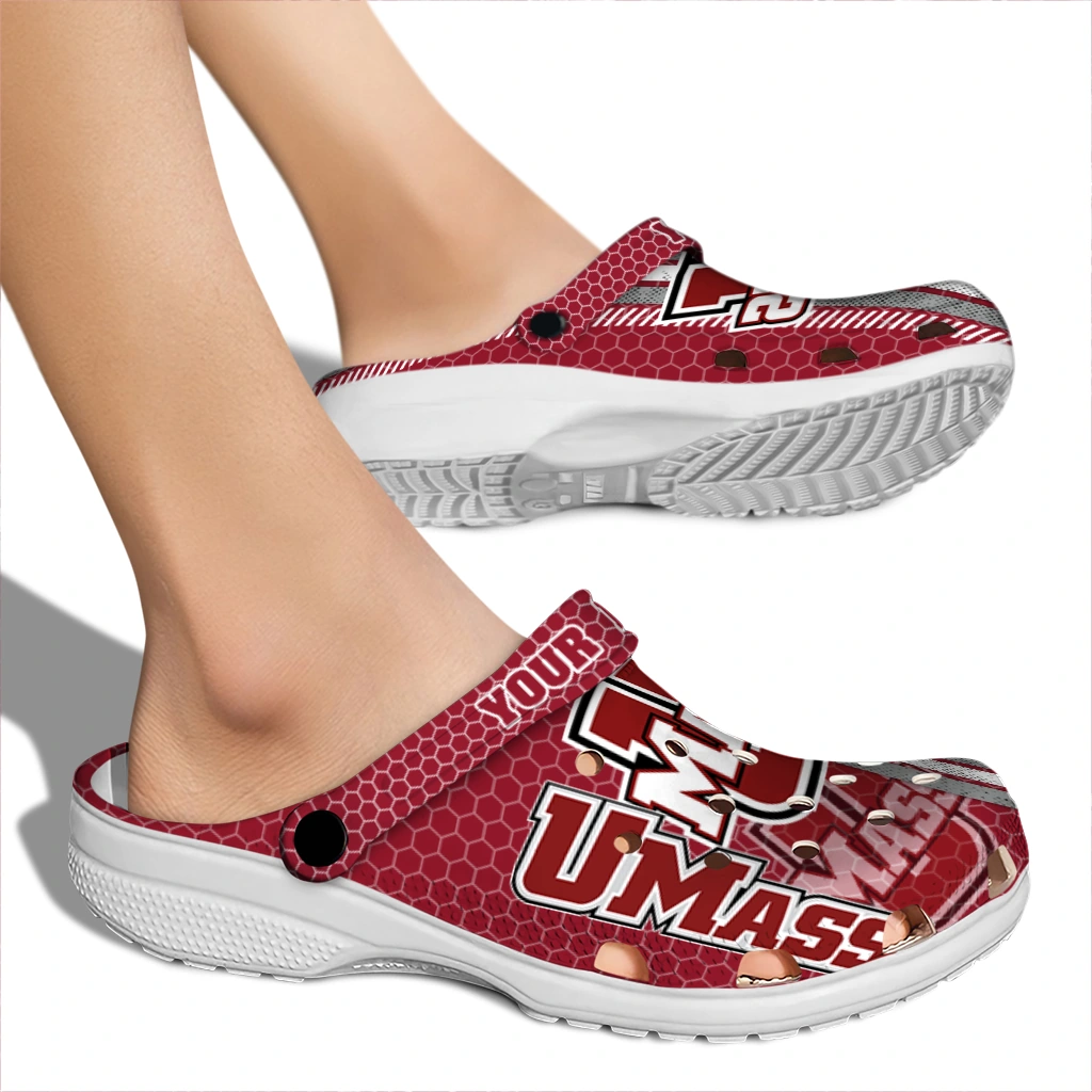 customized-umass-minutemen-contrasting-stripes-clogs-fashion-forward