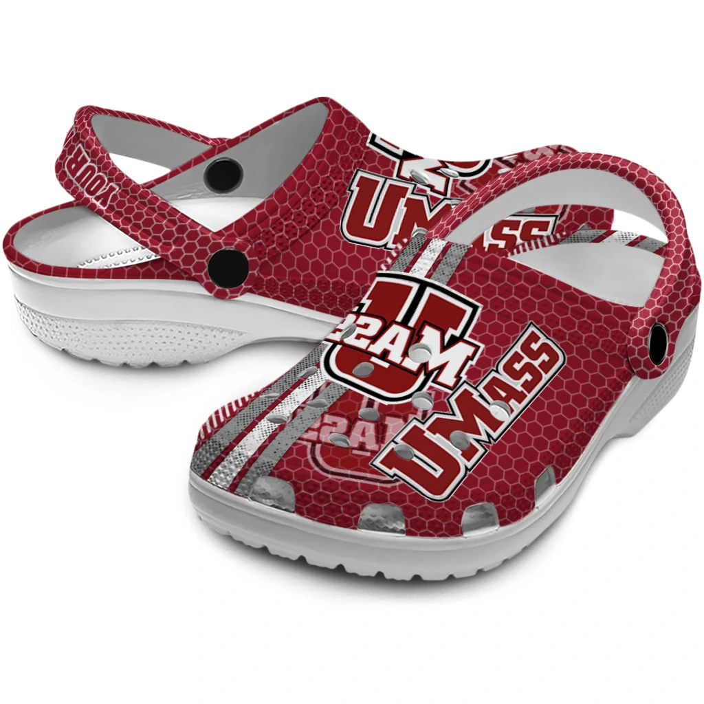 customized-umass-minutemen-contrasting-stripes-clogs-high-quality