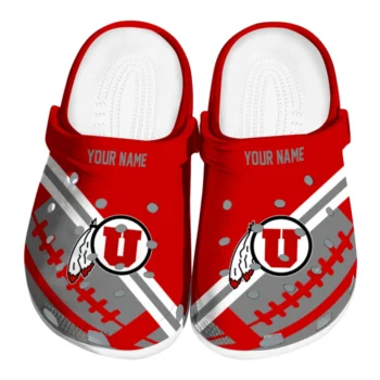 Customized Utah Utes Football Motif Clogs
