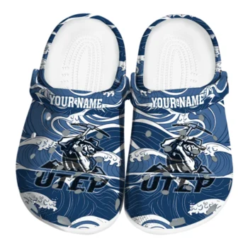 Customized UTEP Miners Wave Flow Clogs