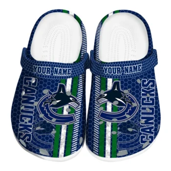 Customized Vancouver Canucks Contrasting Stripes Clogs