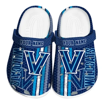 Customized Villanova Wildcats Contrasting Stripes Clogs