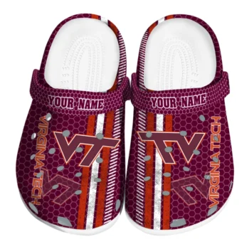 Customized Virginia Tech Hokies Contrasting Stripes Clogs