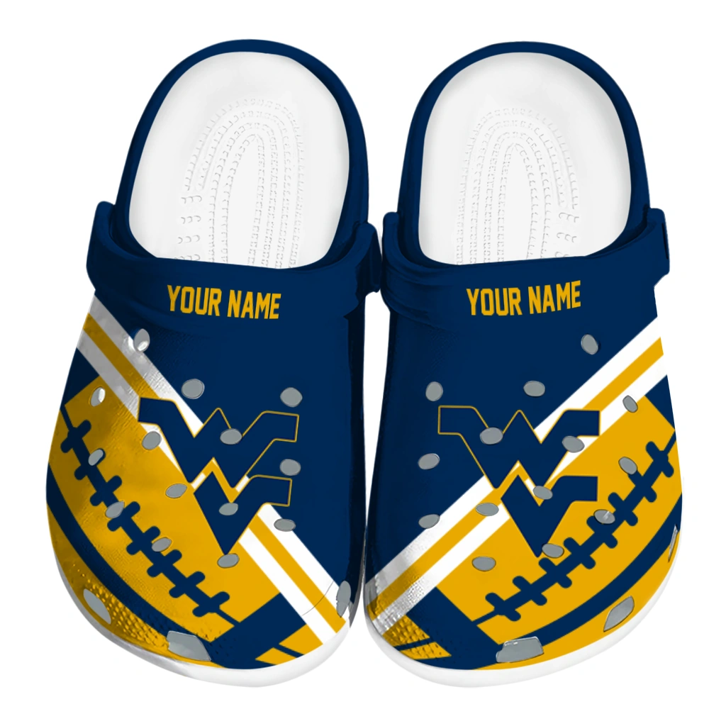 customized-west-virginia-mountaineers-football-motif-clogs-best-selling customized west virginia mountaineers football motif clogs best selling