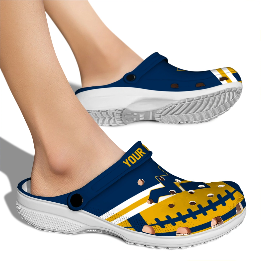 customized-west-virginia-mountaineers-football-motif-clogs-fashion-forward