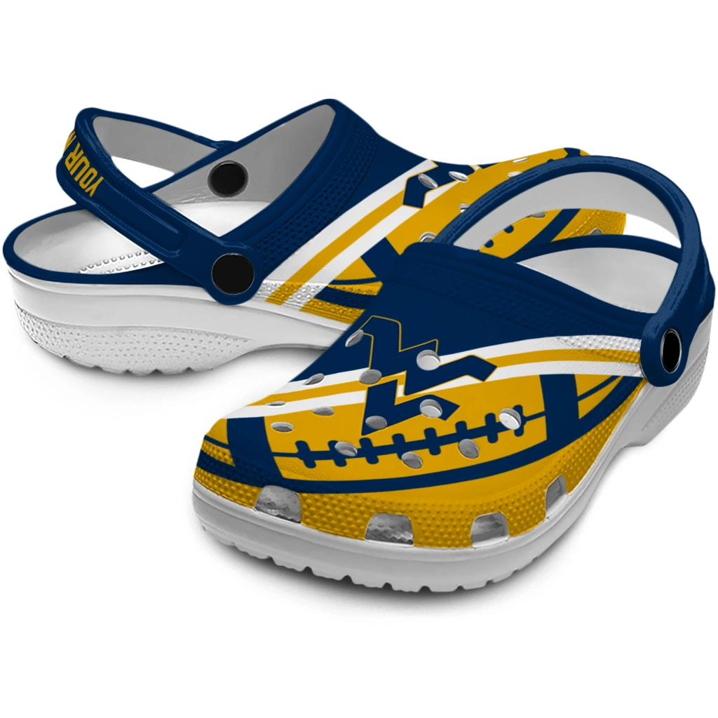 customized-west-virginia-mountaineers-football-motif-clogs-high-quality
