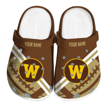 Customized Western Michigan Broncos Football Motif Clogs