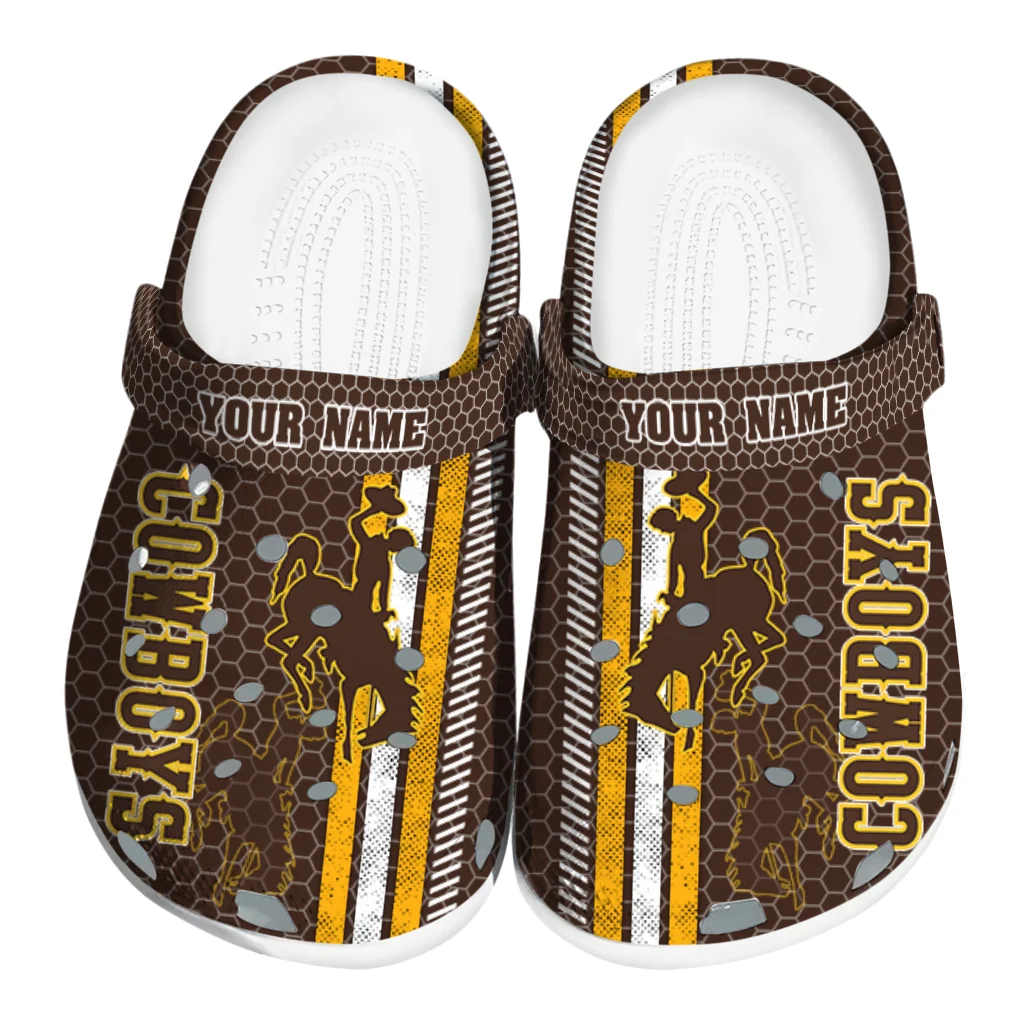 customized-wyoming-cowboys-contrasting-stripes-clogs-best-selling customized wyoming cowboys contrasting stripes clogs best selling