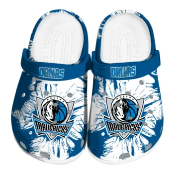 Dallas Mavericks Splatter Graphics Clogs