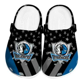 Dallas Mavericks Stellar Stripes Theme Clogs
