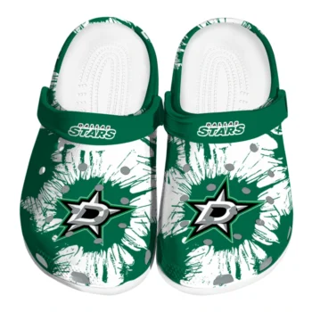 Dallas Stars Splatter Graphics Clogs