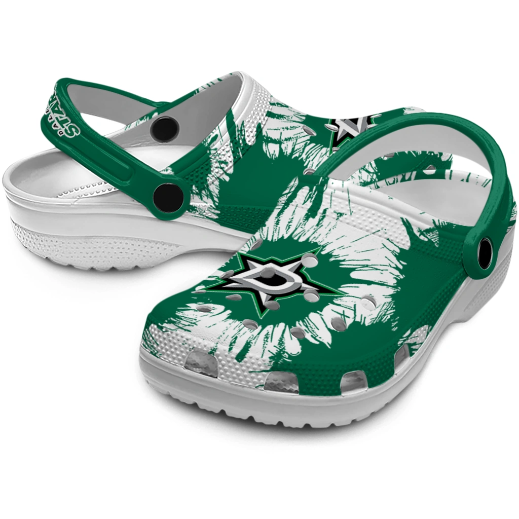 dallas-stars-splatter-graphics-clogs-high-quality