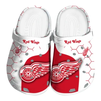 Detroit Red Wings Hexagon Grid Clogs
