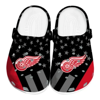 Detroit Red Wings Stellar Stripes Theme Clogs