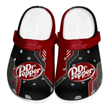 Dr Pepper Brand Emblem Red Black Clogs