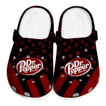 Dr Pepper Logo Stars Red Black Clogs