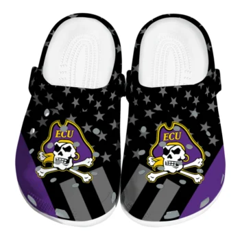 East Carolina Pirates Stellar Stripes Theme Clogs