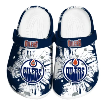 Edmonton Oilers Splatter Graphics Clogs
