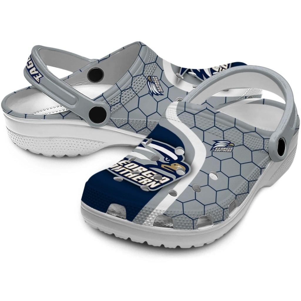 georgia-southern-eagles-hexagon-grid-clogs-high-quality