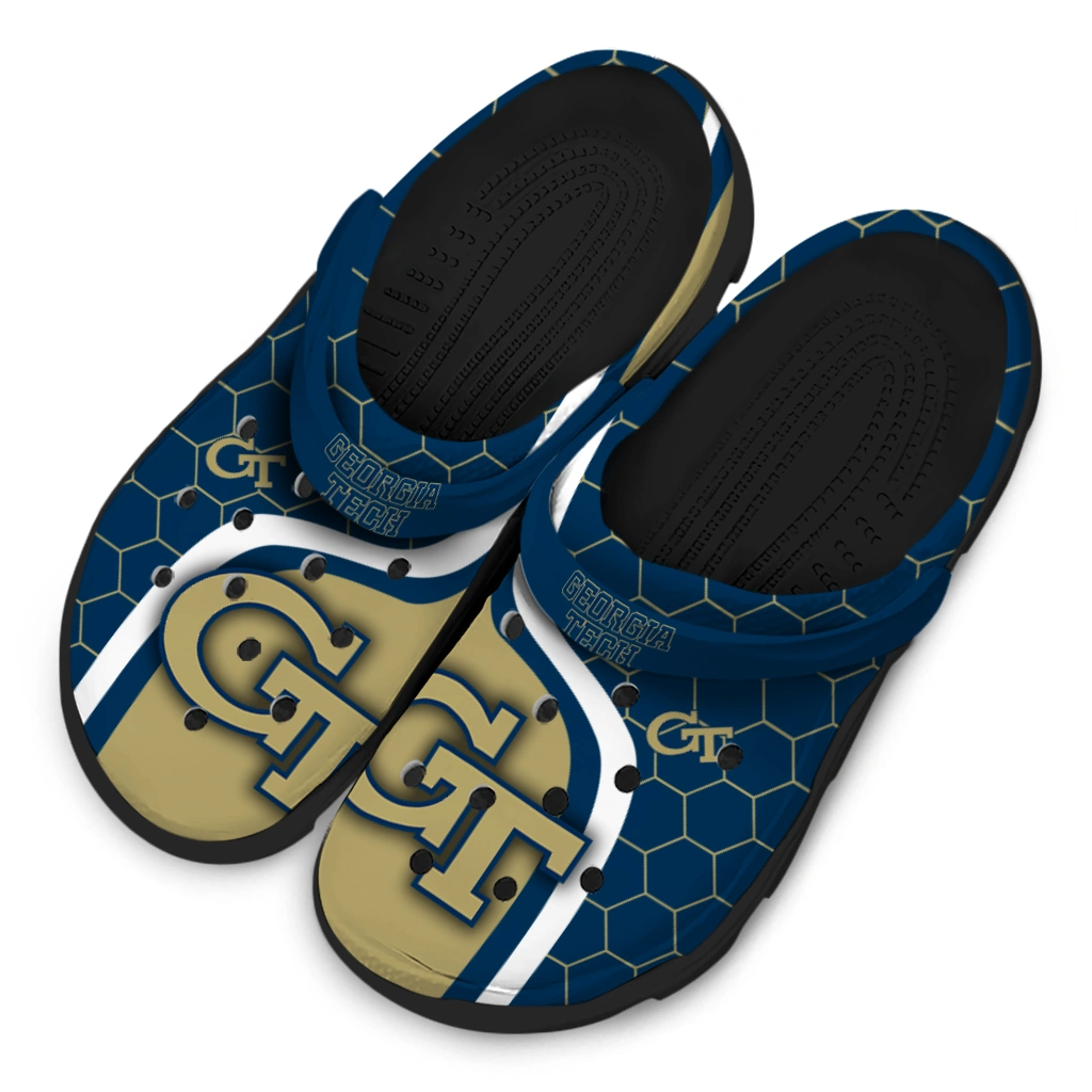 georgia-tech-yellow-jackets-hexagon-grid-clogs-latest-model