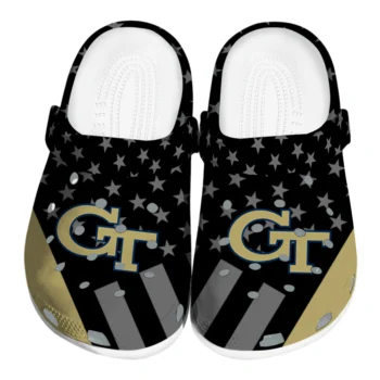 Georgia Tech Yellow Jackets Stellar Stripes Theme Clogs
