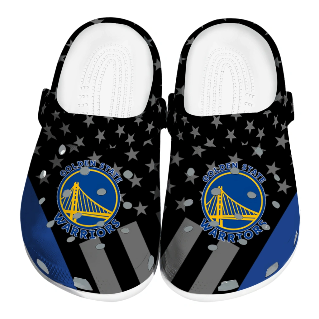 golden-state-warriors-stellar-stripes-theme-clogs-best-selling golden state warriors stellar stripes theme clogs best selling