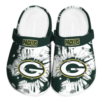 Green Bay Packers Splatter Graphics Clogs