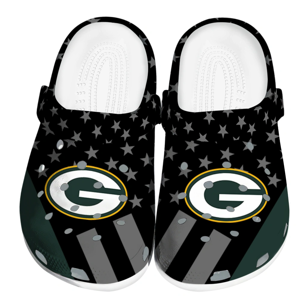 green-bay-packers-stellar-stripes-theme-clogs-best-selling green bay packers stellar stripes theme clogs best selling