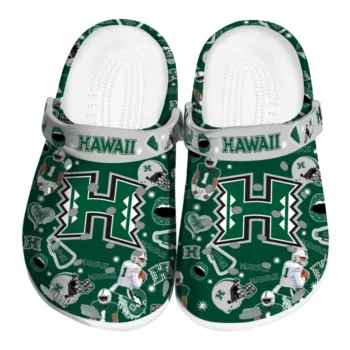 Hawaii Rainbow Warriors Football Icons Clogs