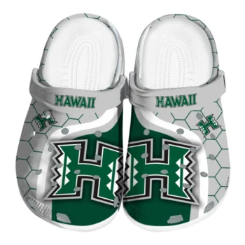 Hawaii Rainbow Warriors Hexagon Grid Clogs